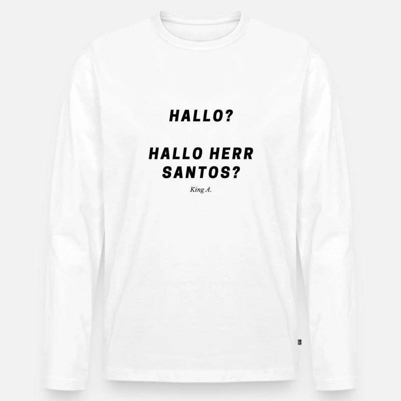 Michael Santos - Männer Premium Bio Langarmshirt - Weiß