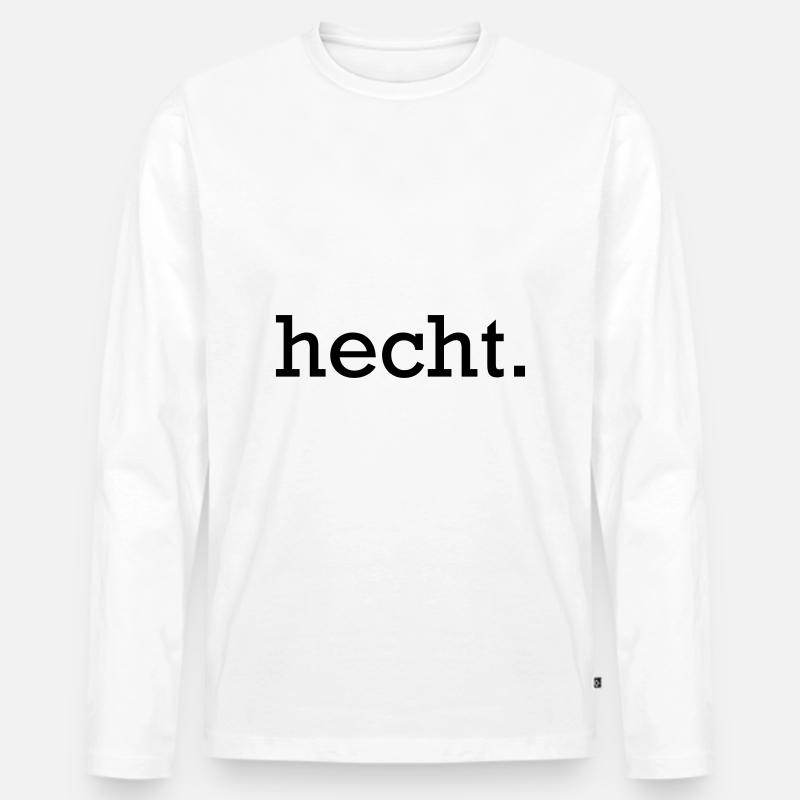hecht. - Männer Premium Bio Langarmshirt - Weiß