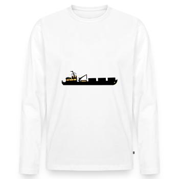 Bateau bateau bateau de deux couleurs - T-shirt manches longues Premium bio Homme - blanc - Devant - Nico (187cm)