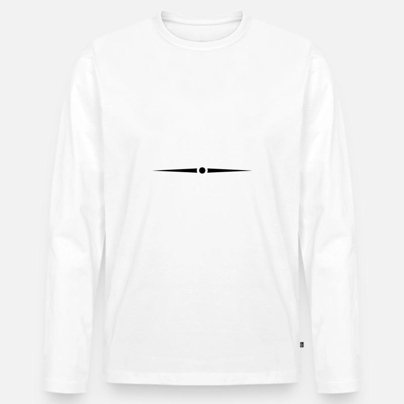 Schwarzer Trennstrich - Männer Premium Bio Langarmshirt - Weiß