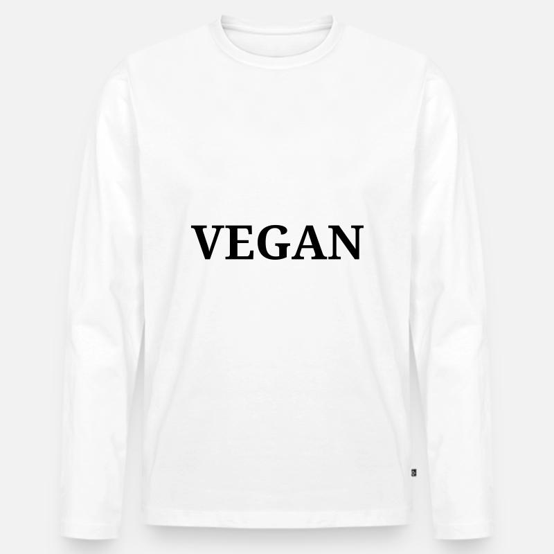 Vegan - Männer Premium Bio Langarmshirt - Weiß