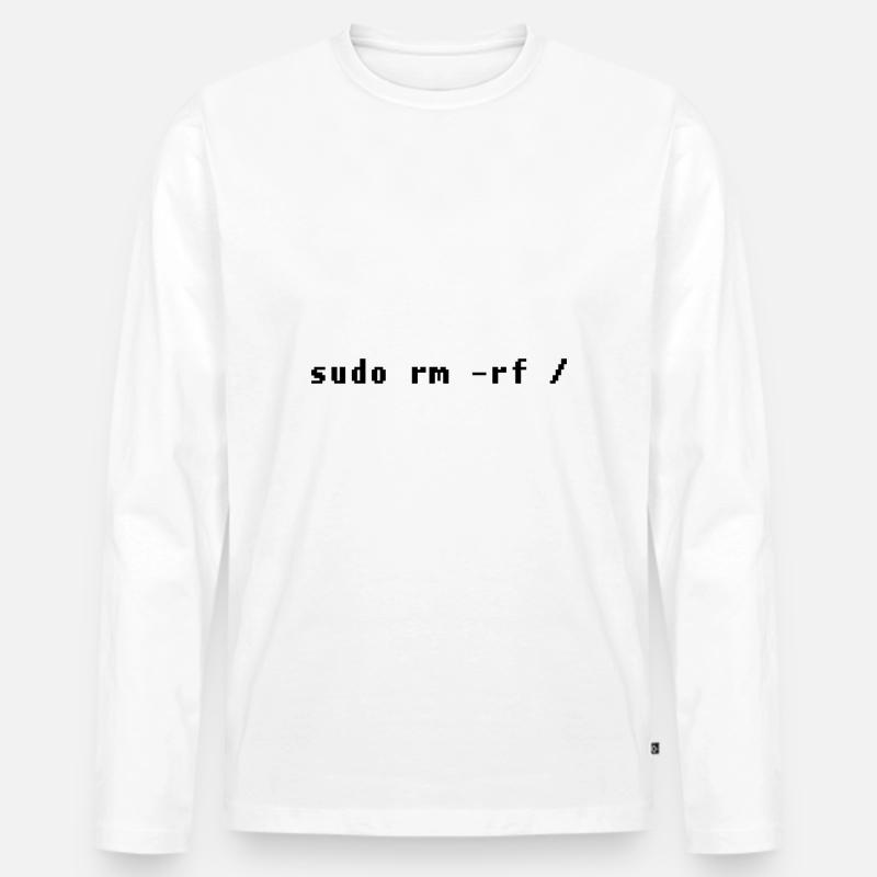 Conception drôle d'admin de Linux - T-shirt manches longues Premium bio Homme - blanc