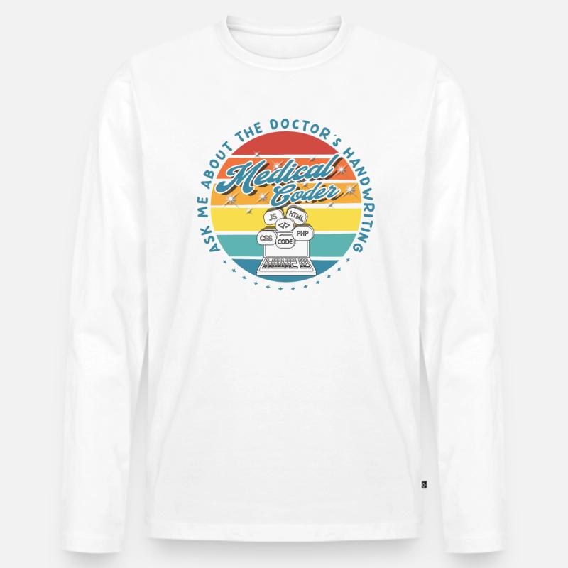 Medizinischer Assistent - Medizinischer Kodierer - Männer Premium Bio Langarmshirt - Weiß