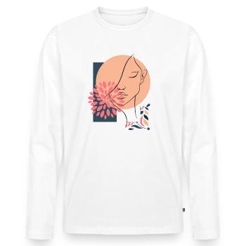 Feminin Magic - Männer Premium Bio Langarmshirt - Weiß - Vorne - Nico (187cm)