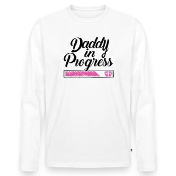 Pregnancy 2023 - Daddy Work in progress - - Men's Premium Organic Long Sleeve Shirt - white - Front - Nico (187cm)