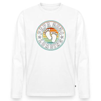 Father-to-be - Dad 2024 loading - Men's Premium Organic Long Sleeve Shirt - white - Front - Nico (187cm)