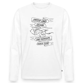 Father and son the perfect chaos team - - Men's Premium Organic Long Sleeve Shirt - white - Front - Nico (187cm)