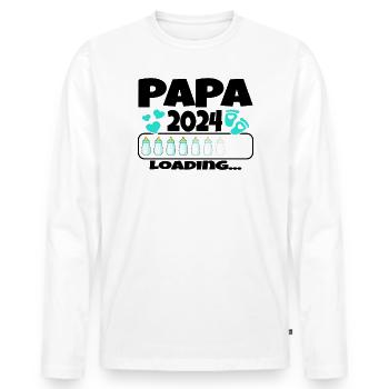 Father-to-be - Dad 2024 loading - Men's Premium Organic Long Sleeve Shirt - white - Front - Nico (187cm)
