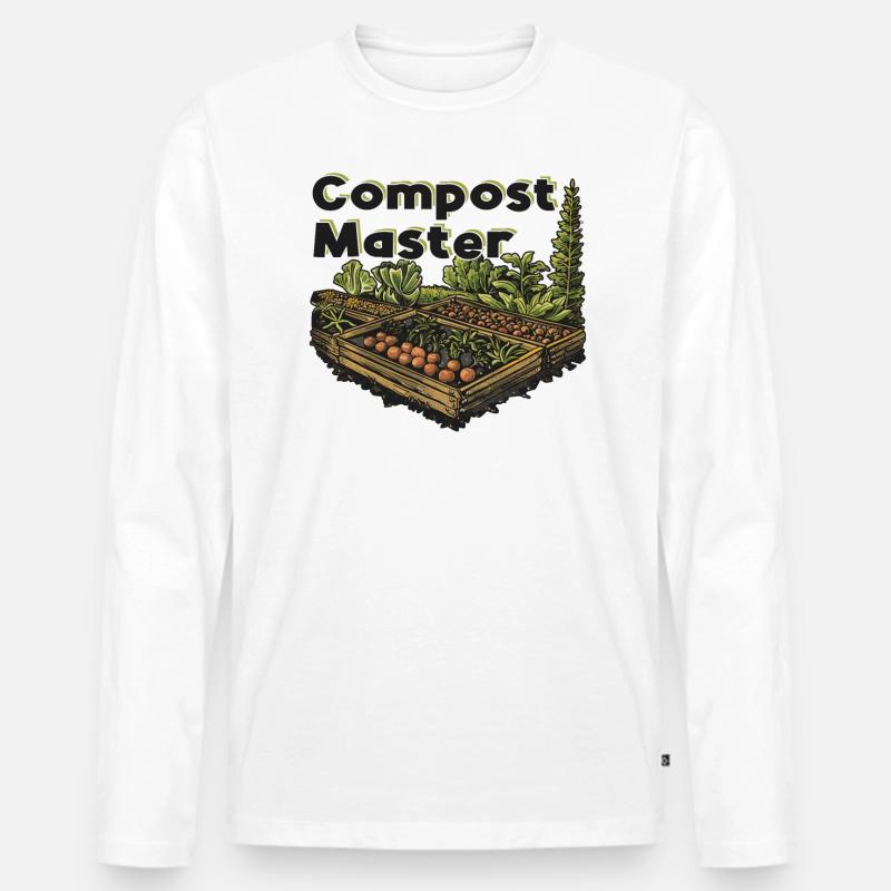 Permakultur Lebensmittel Compost - Männer Premium Bio Langarmshirt - Weiß