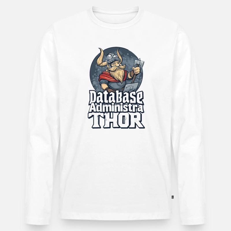 Viking Databaseadministra-thor Nerdy - Men's Premium Organic Long Sleeve Shirt - white
