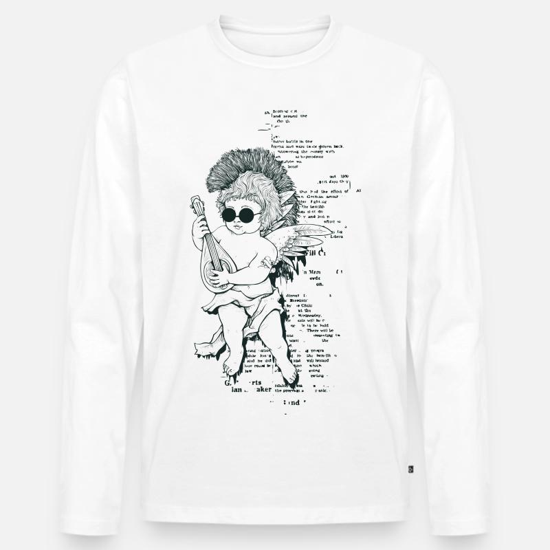 Punk, Engel - Männer Premium Bio Langarmshirt - Weiß