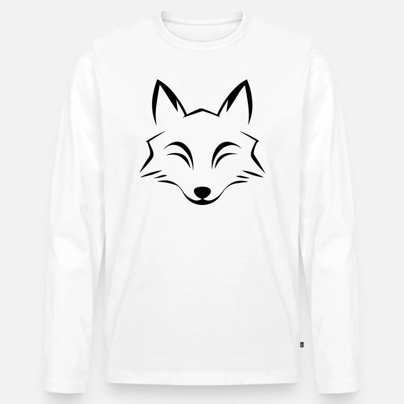 Fuchskopf - Männer Premium Bio Langarmshirt - Weiß