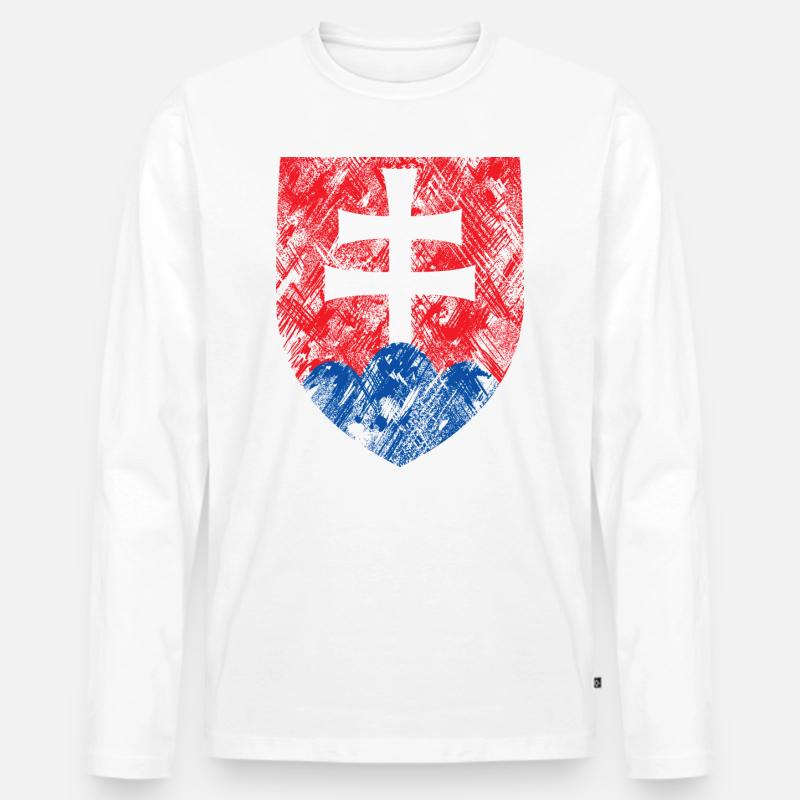 Slowakei - Männer Premium Bio Langarmshirt - Weiß
