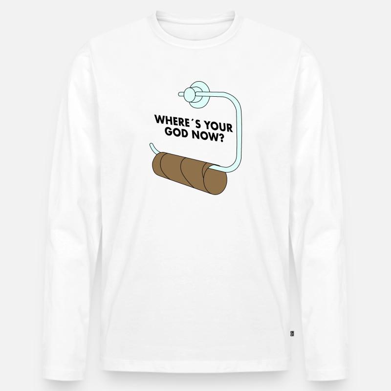 Klopapier - Männer Premium Bio Langarmshirt - Weiß