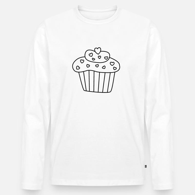 Muffin - Männer Premium Bio Langarmshirt - Weiß