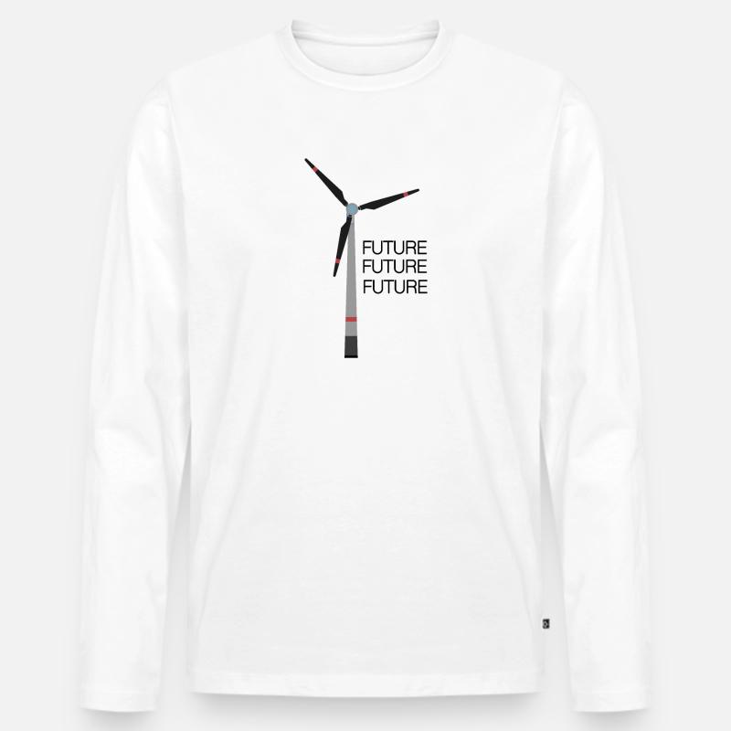Windrad - Männer Premium Bio Langarmshirt - Weiß