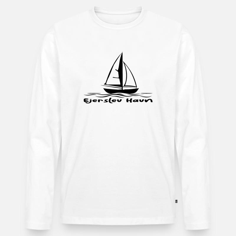 Ejerslev Havn Segelboot - Männer Premium Bio Langarmshirt - Weiß