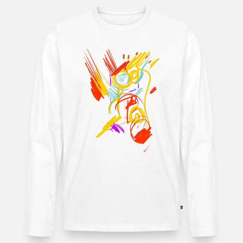 Kunst - Männer Premium Bio Langarmshirt - Weiß