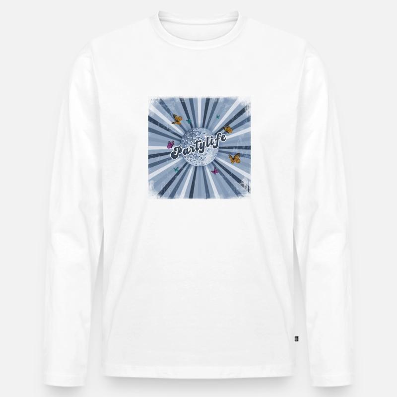 party tanzen retro Disko - Männer Premium Bio Langarmshirt - Weiß