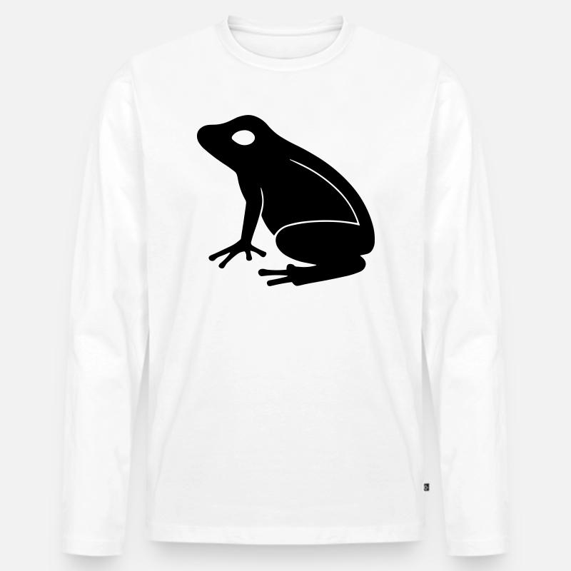 Frosch - Männer Premium Bio Langarmshirt - Weiß