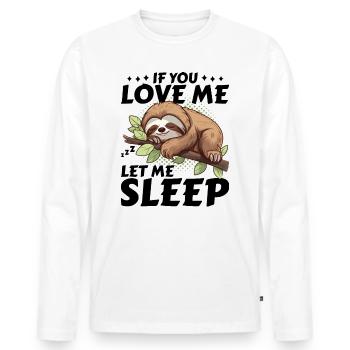 Paresseux Si Tu M’aimes Laissez-moi Dormir Drôle Cadeau - T-shirt manches longues Premium bio Homme - blanc - Devant - Nico (187cm)