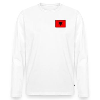 Albania Jersey Look – Shqipëria with Flag Flag - Men's Premium Organic Long Sleeve Shirt - white - Front - Nico (187cm)