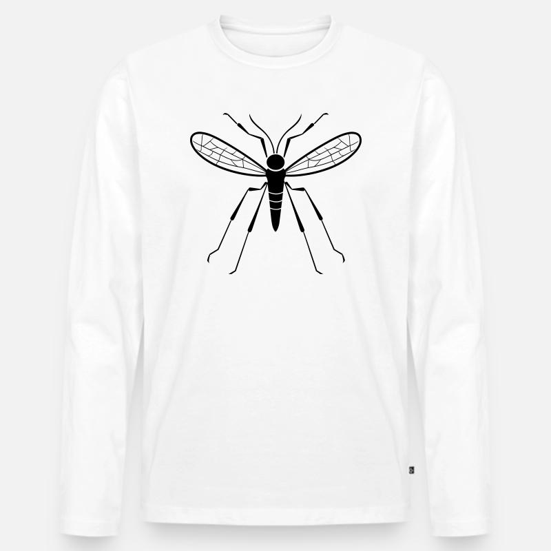 Mücke - Männer Premium Bio Langarmshirt - Weiß
