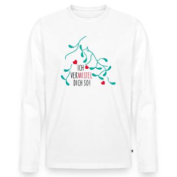 Mistelzweig Liebe für Paare - Männer Premium Bio Langarmshirt - Weiß - Vorne - Nico (187cm)