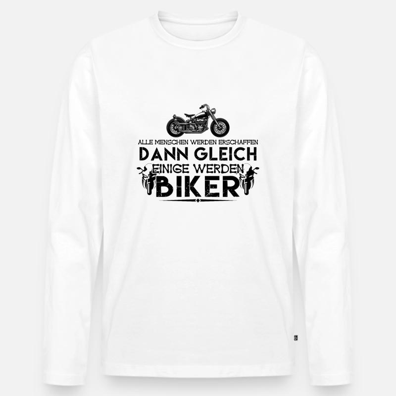 ich bin Biker | Biker ! - Männer Premium Bio Langarmshirt - Weiß