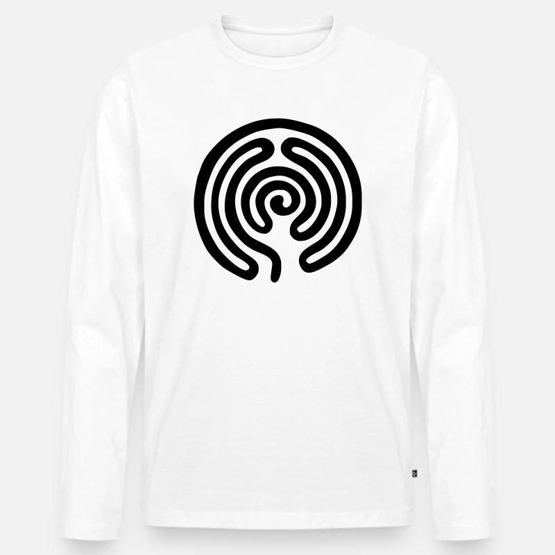 Labyrinth / maze - Männer Premium Bio Langarmshirt - Weiß