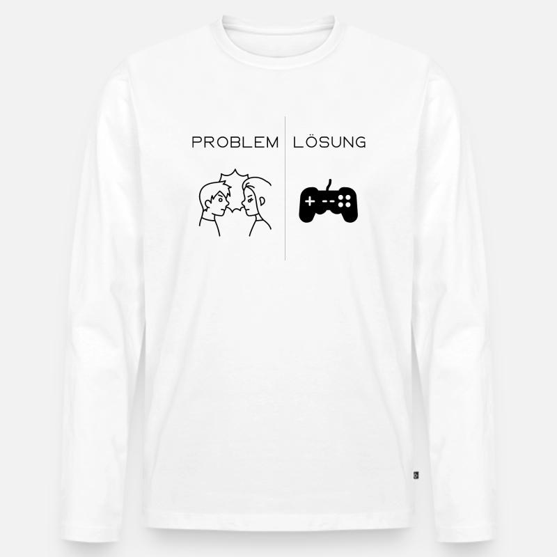 Gamer:in Geschenkidee - Männer Premium Bio Langarmshirt - Weiß