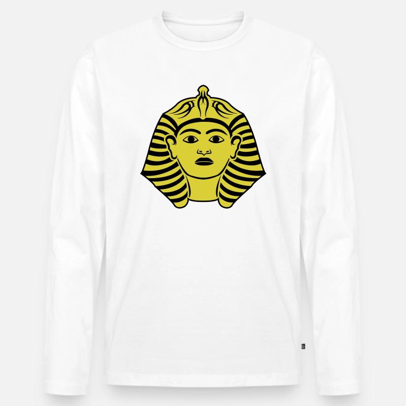 pharao - Männer Premium Bio Langarmshirt - Weiß