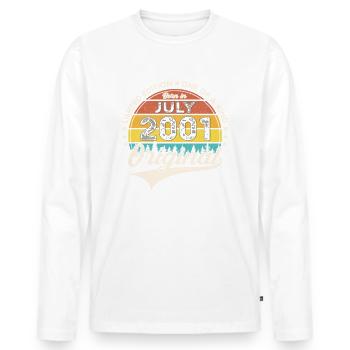 22nd Birthday Man Born In July Vintage 2001 - Men's Premium Organic Long Sleeve Shirt - white - Front - Nico (187cm)