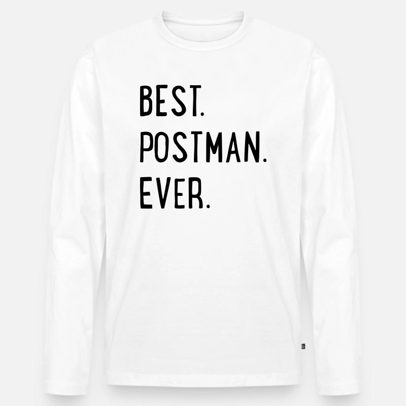 Postbote - Männer Premium Bio Langarmshirt - Weiß