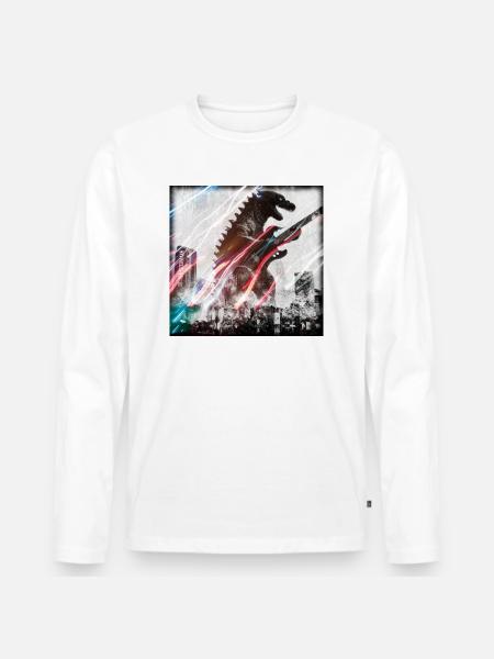 Monster - Männer Premium Bio Langarmshirt - Weiß