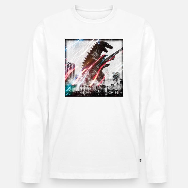 Monster - Männer Premium Bio Langarmshirt - Weiß