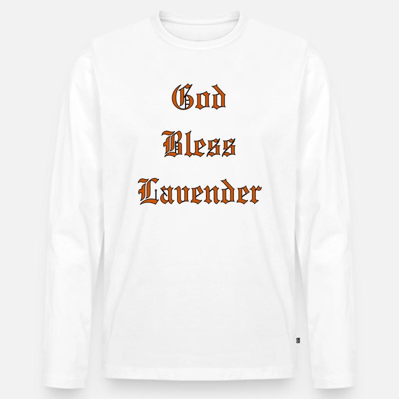 GodBlessLavender - Männer Premium Bio Langarmshirt - Weiß