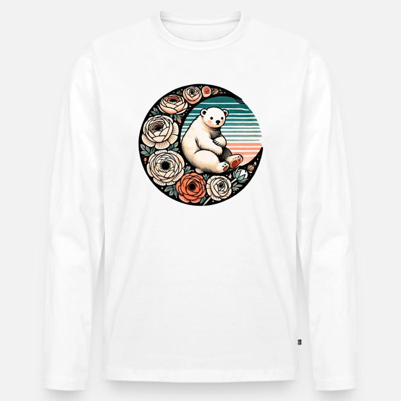 Eisbär - Männer Premium Bio Langarmshirt - Weiß