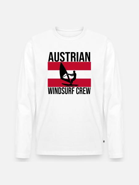 Austrian Windsurf Crew Shirt - Men's Premium Organic Long Sleeve Shirt - white
