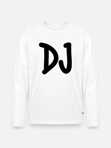 DJ - Männer Premium Bio Langarmshirt - Weiß