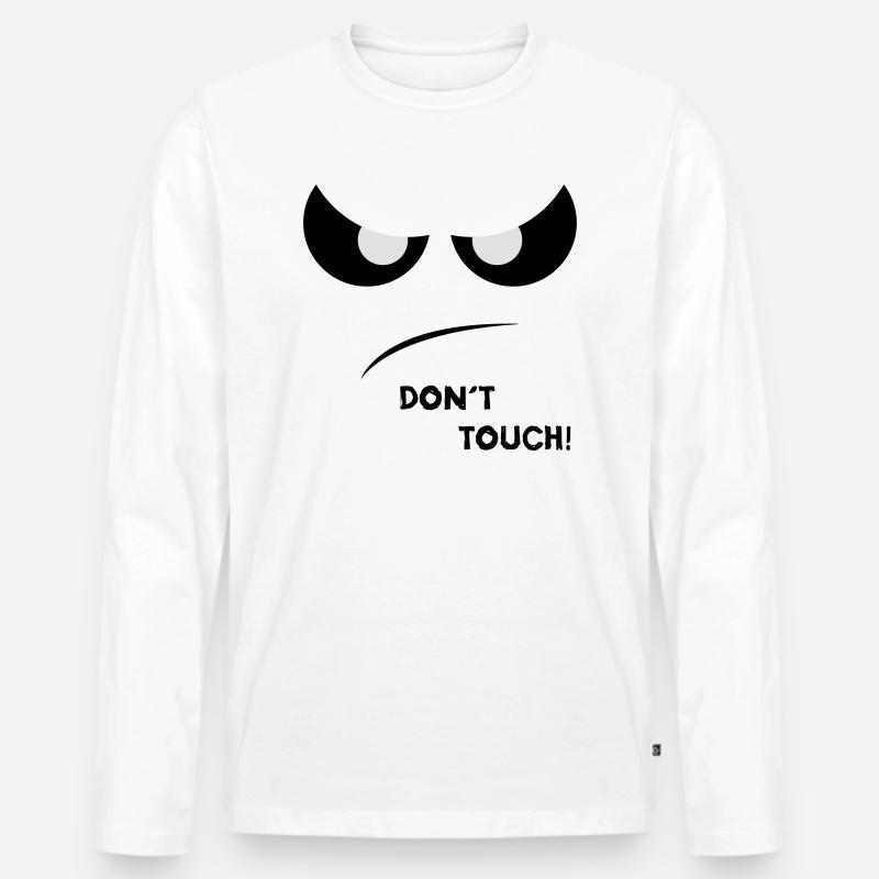 Dont Touch Two - Männer Premium Bio Langarmshirt - Weiß