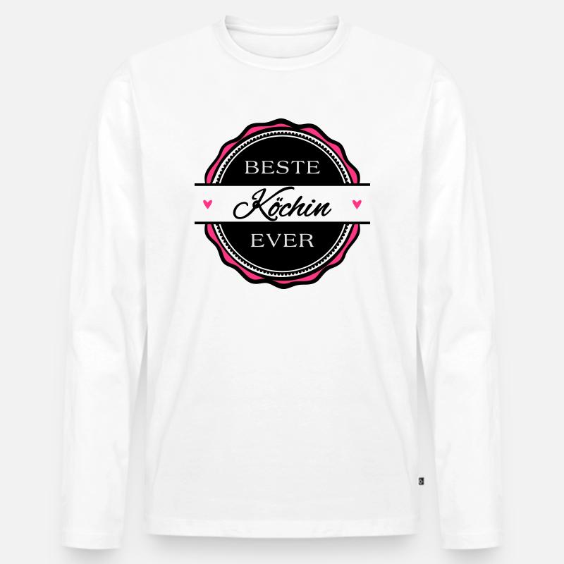 Beste Köchin ever - Männer Premium Bio Langarmshirt - Weiß