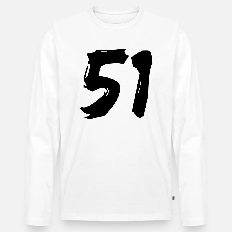 Brushed 51 - Männer Premium Bio Langarmshirt - Weiß