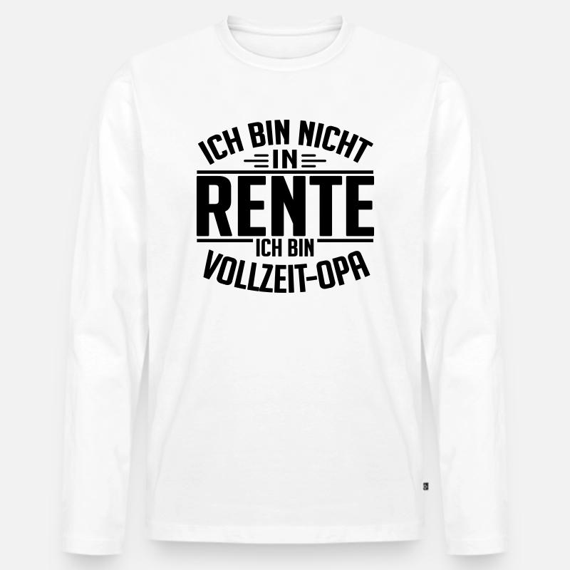 Vollzeit Opa - Männer Premium Bio Langarmshirt - Weiß