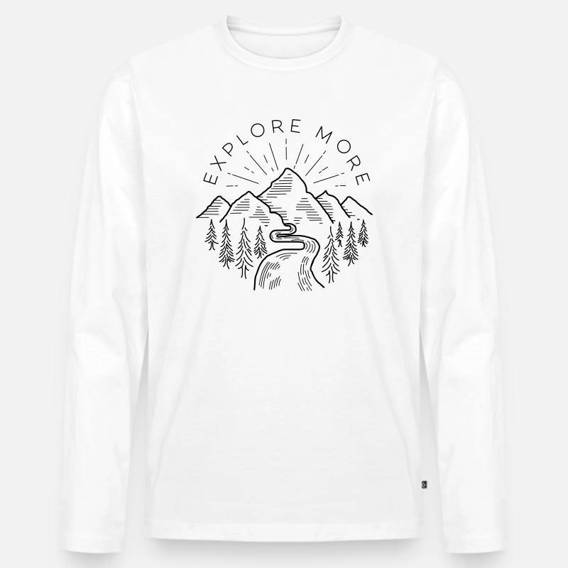 Explore more - Männer Premium Bio Langarmshirt - Weiß