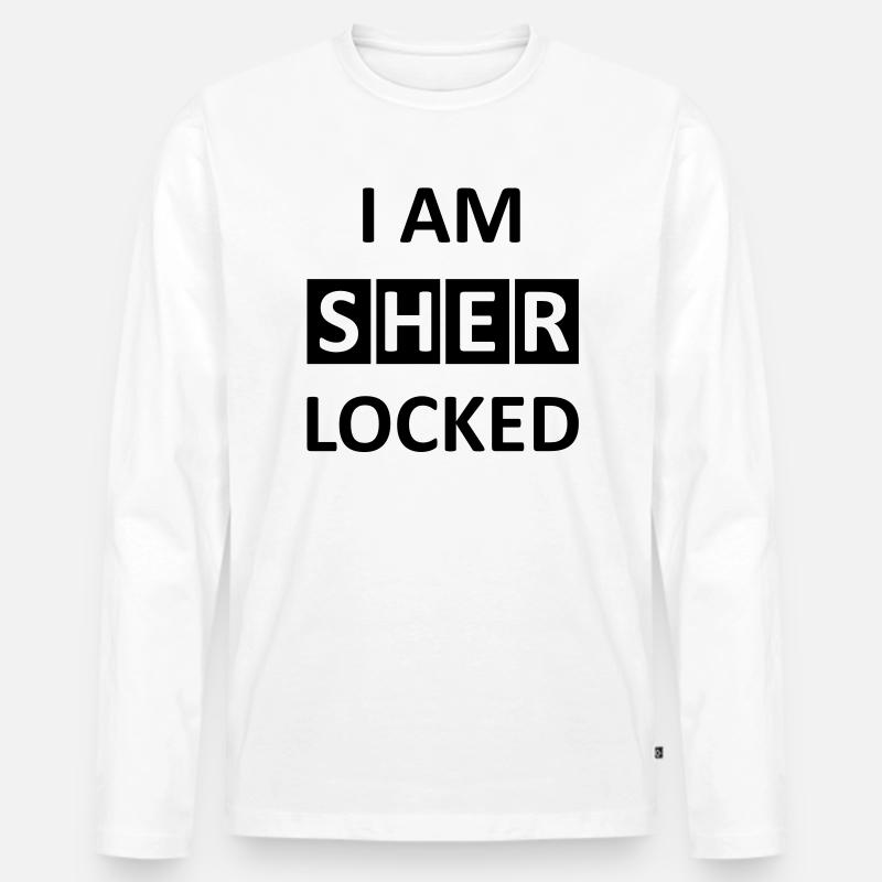 I AM SHERLOCKED - Männer Premium Bio Langarmshirt - Weiß