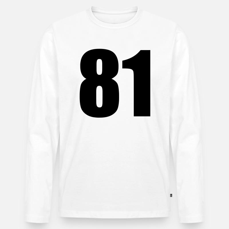 81 - Männer Premium Bio Langarmshirt - Weiß