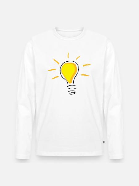 Yellow light bulb turned on - Men's Premium Organic Long Sleeve Shirt - white