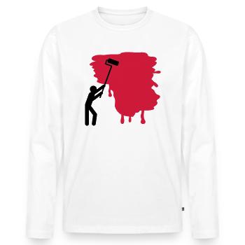 painter_aq2 - Männer Premium Bio Langarmshirt - Weiß - Vorne - Nico (187cm)