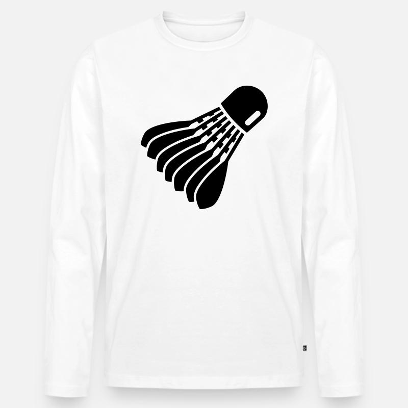 Badminton - Männer Premium Bio Langarmshirt - Weiß